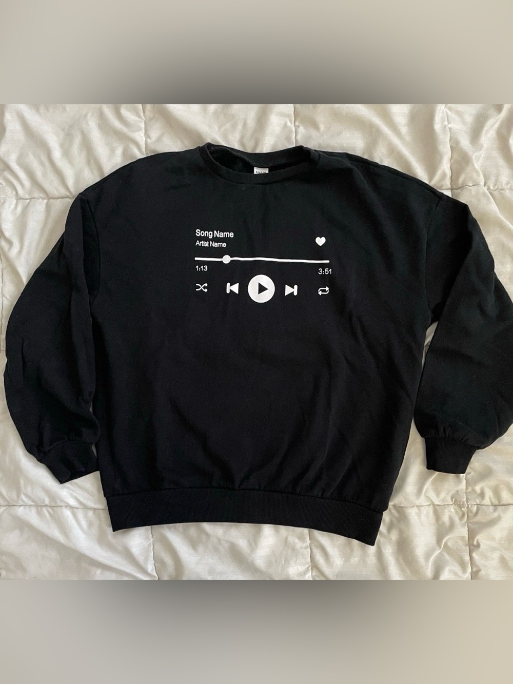 Shein Song Name Artist Name Sweatshirt Girls Unisex 11-12 Y Music Play